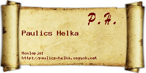 Paulics Helka névjegykártya